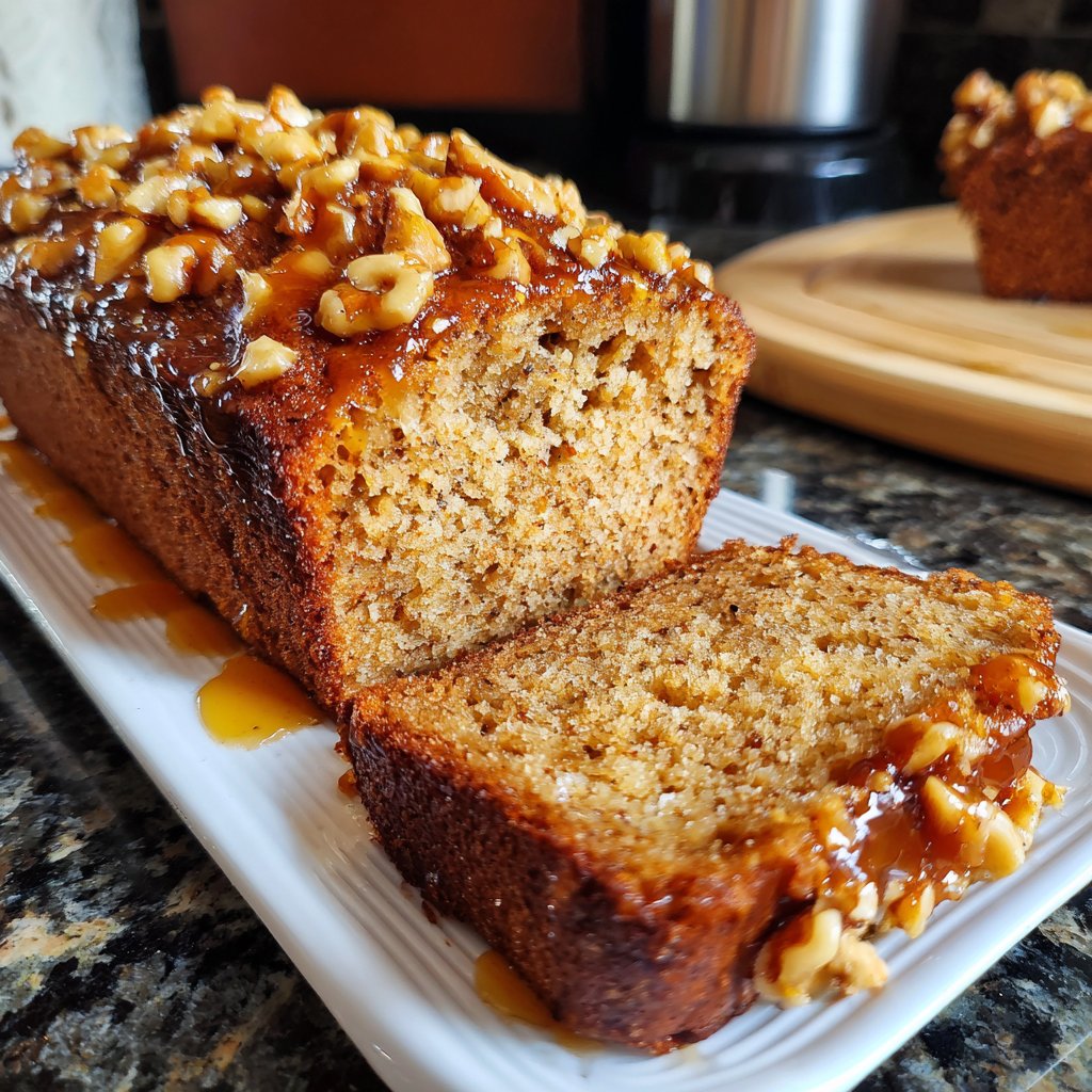 Bananenbrot mit Walnuss-Topping
