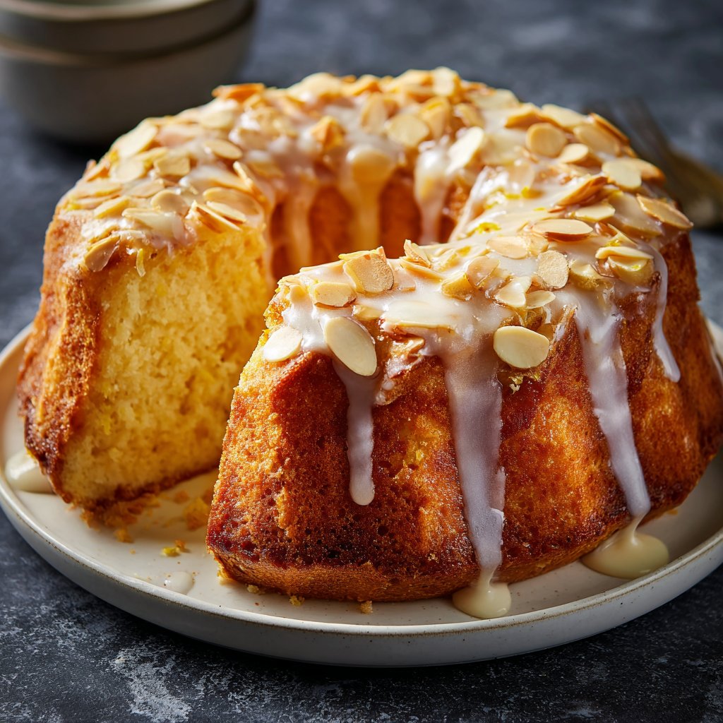 Zitronenkuchen mit Mandeln