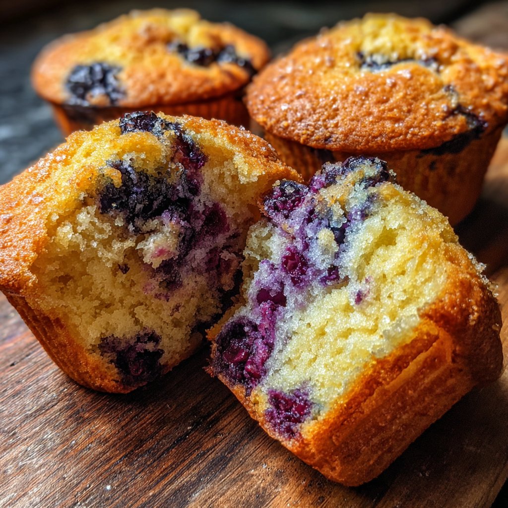 Lockere Blaubeermuffins wie vom Bäcker
