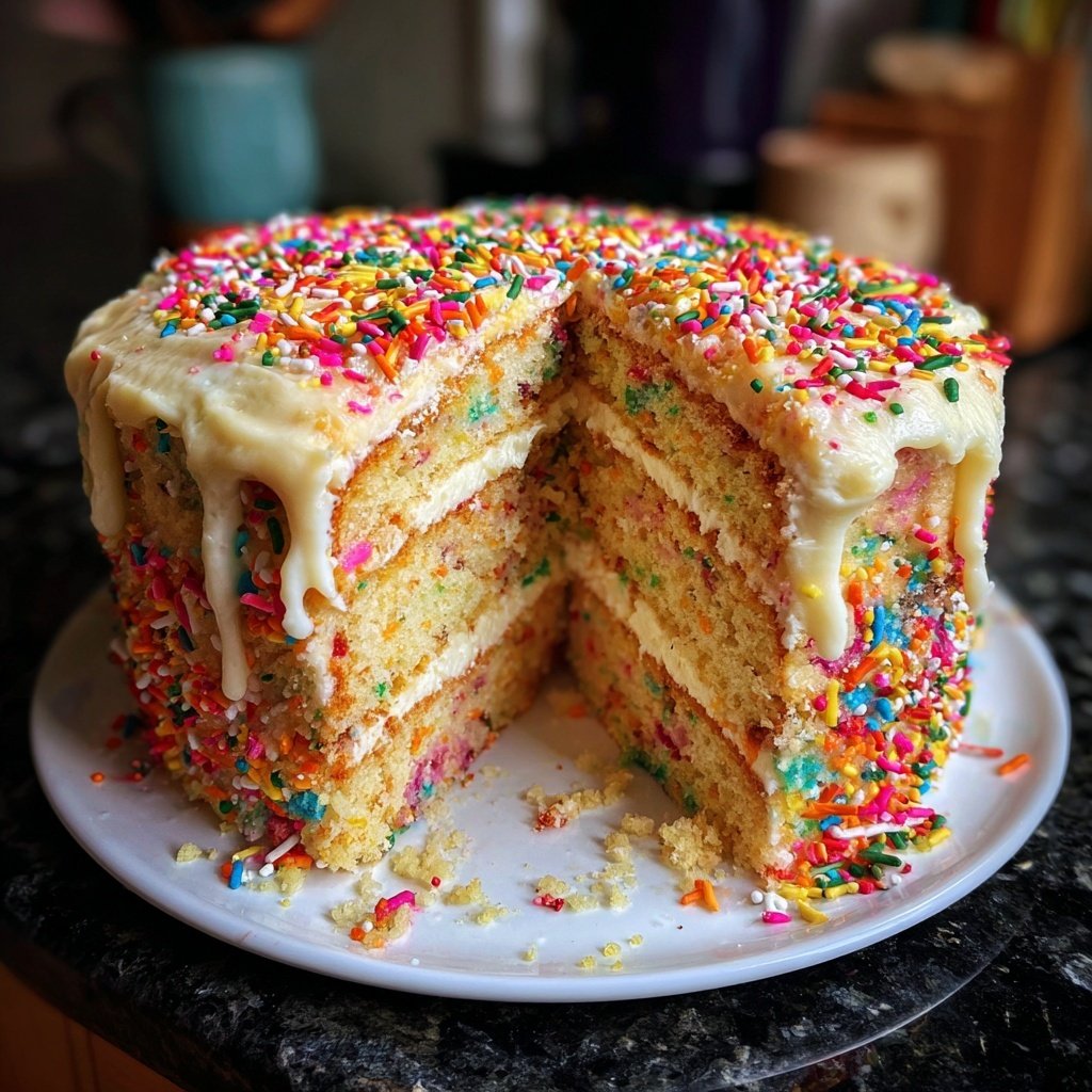 Geburtstagskuchen mit Streuseldecke