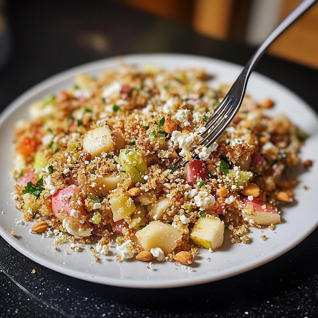 Brokkoli-Salat mit Äpfeln, Nüssen & Feta – Knackig & frisch