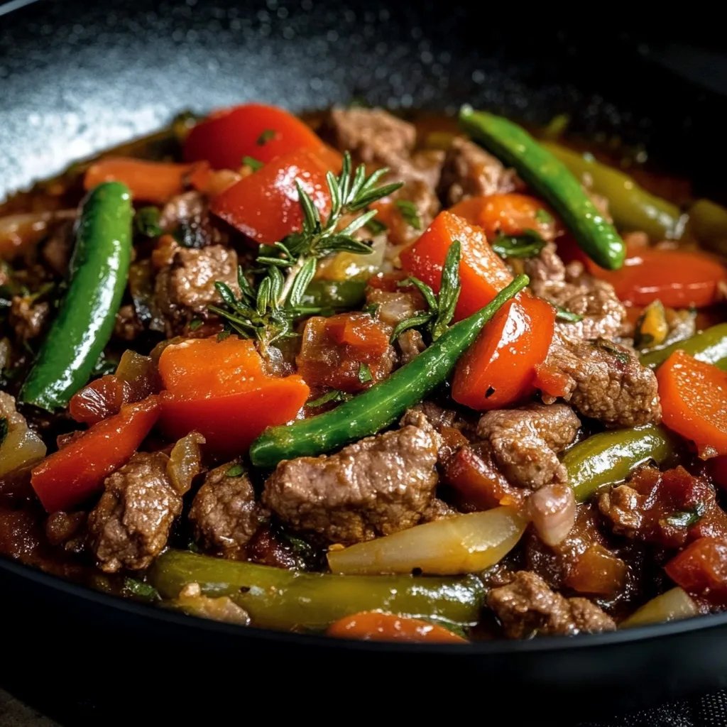 Türkische Bohnen-Hackfleisch-Pfanne