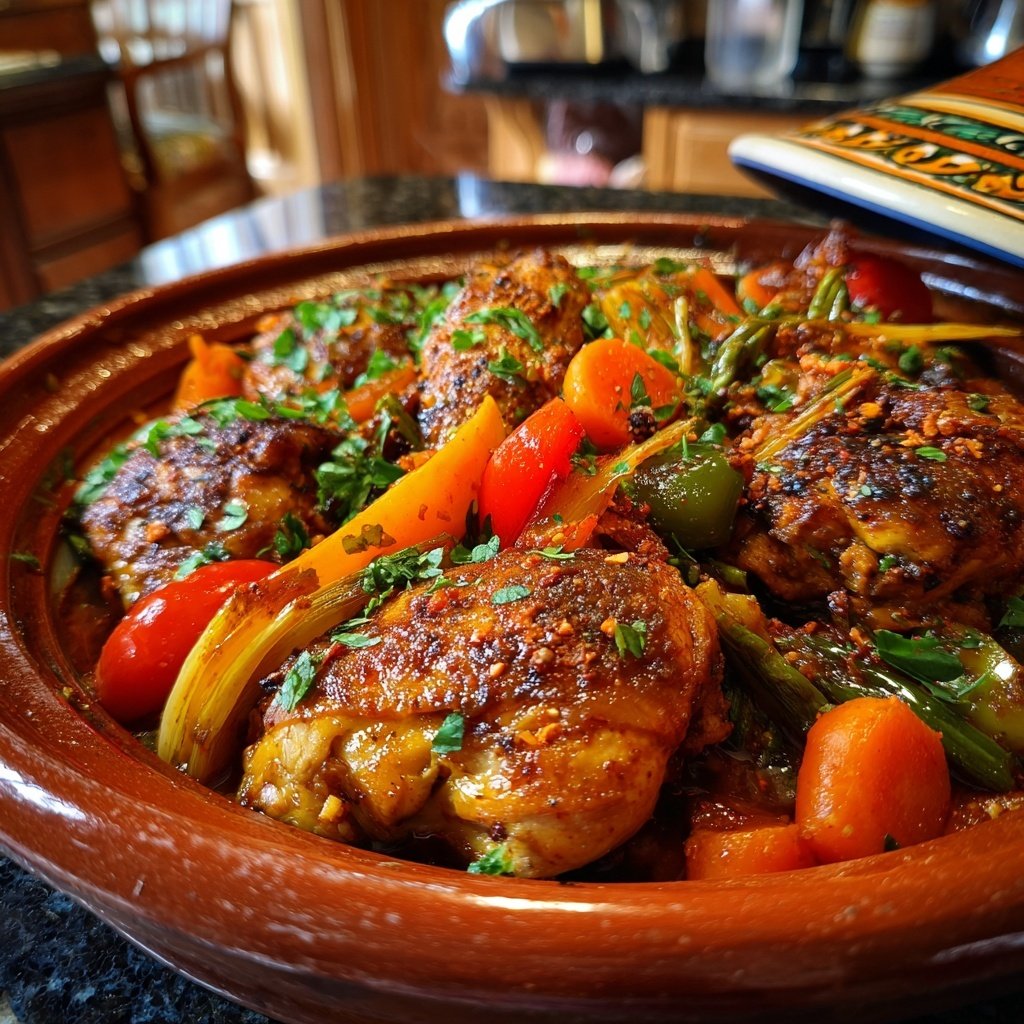 Internationale Küche Marokkanisches Hähnchen-Tagine