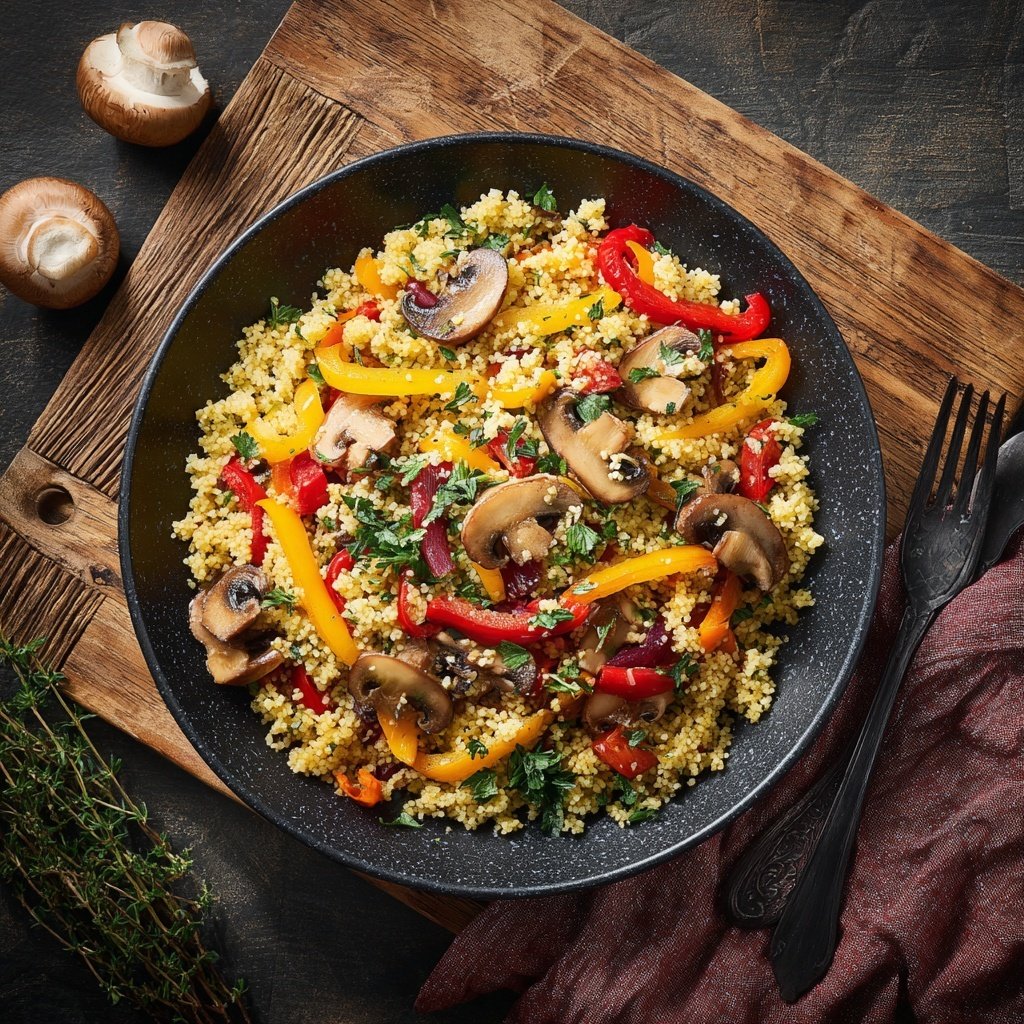 Kalorienarme Reispfanne Mit Champignons