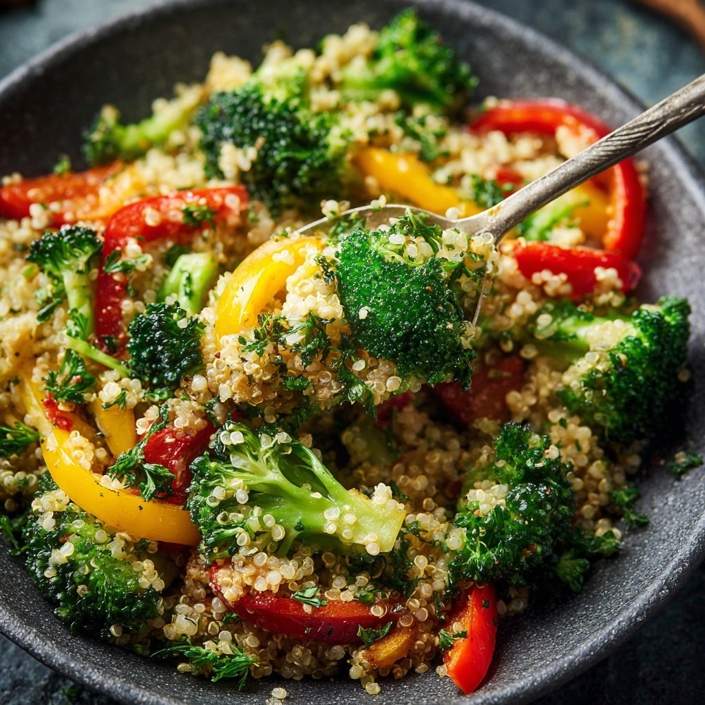 Brokkoli Quinoa Pfanne Proteinreich