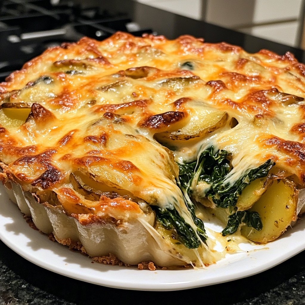 Kartoffelauflauf mit Spinat