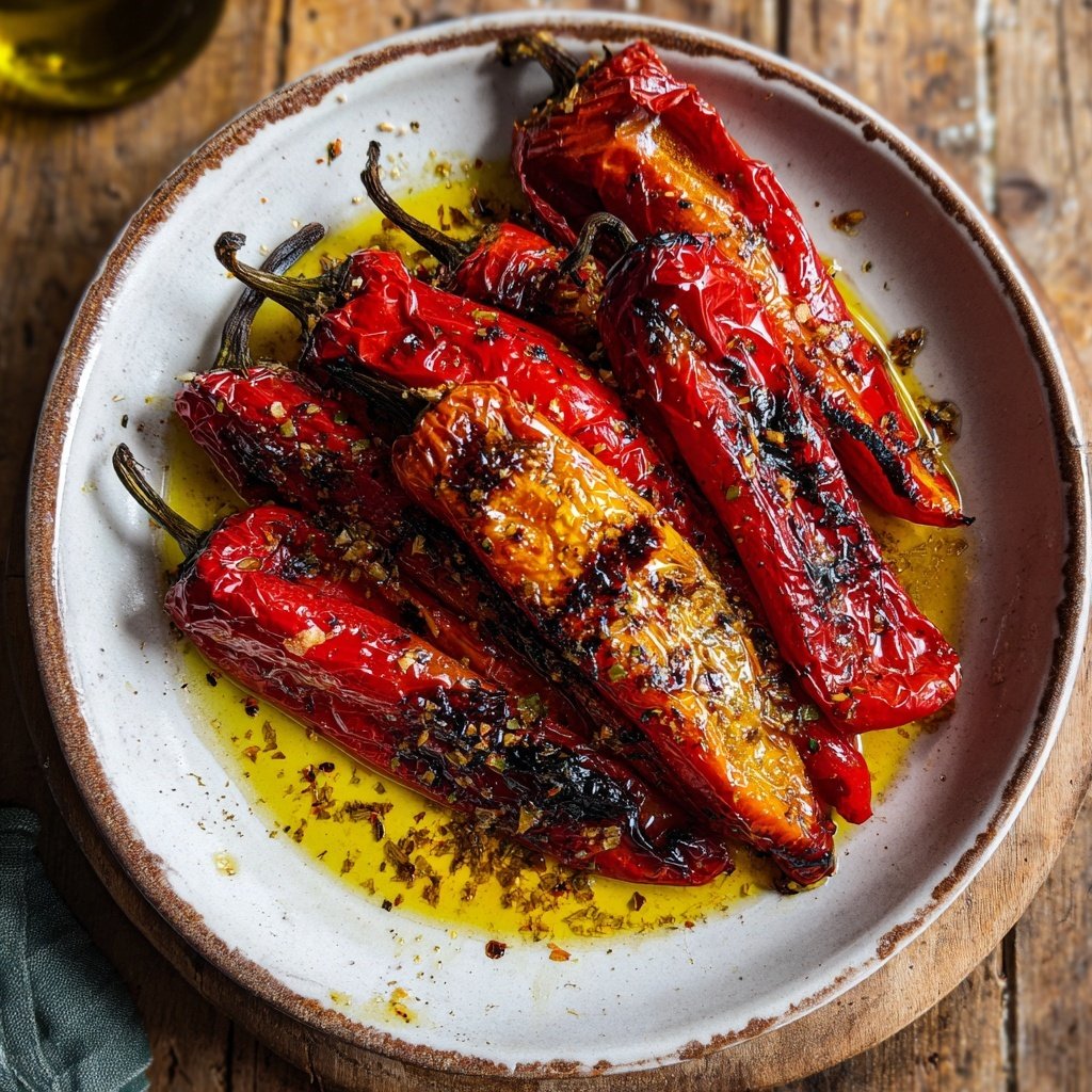 Gegrillte Paprika Mit Knoblauch Öl