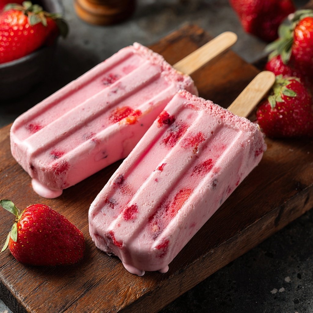 Erdbeer Joghurt Eis Am Stiel