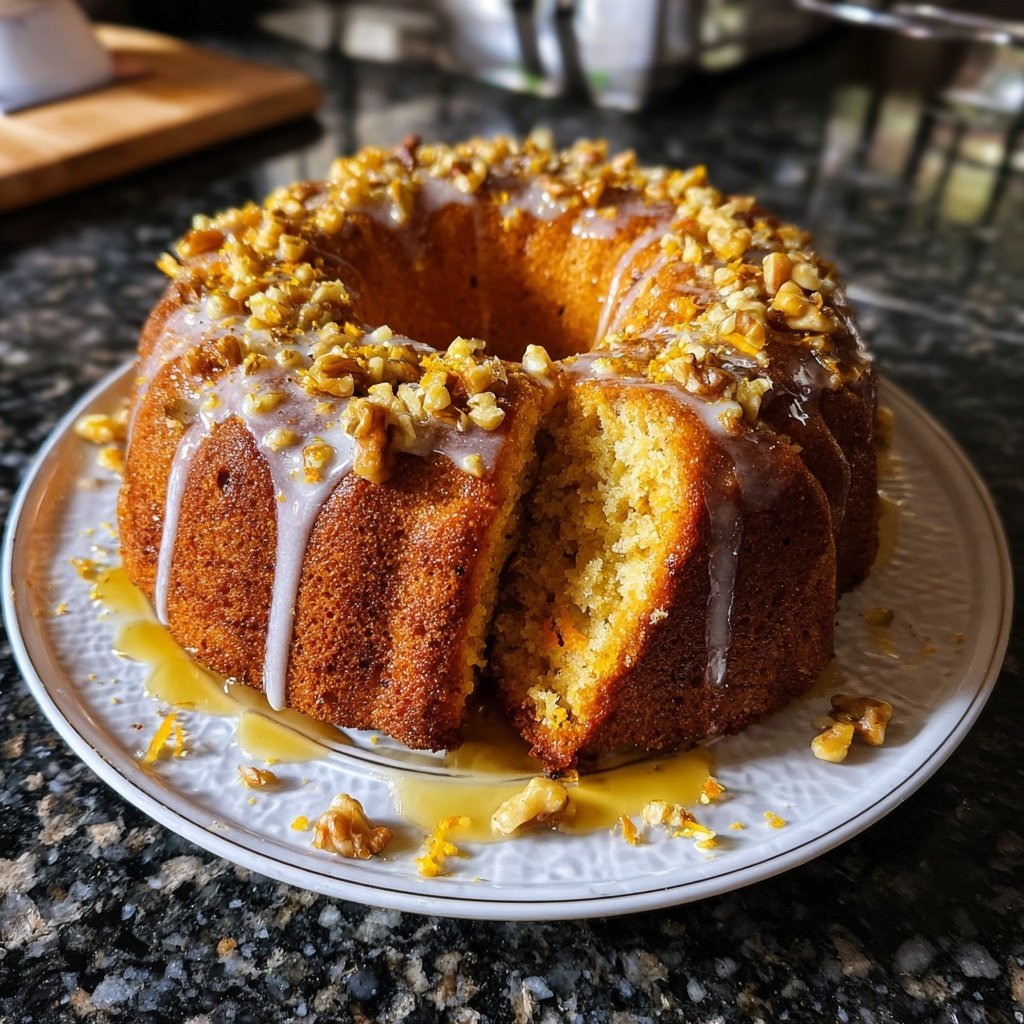 Karottenkuchen Mit Walnüssen Und Honig