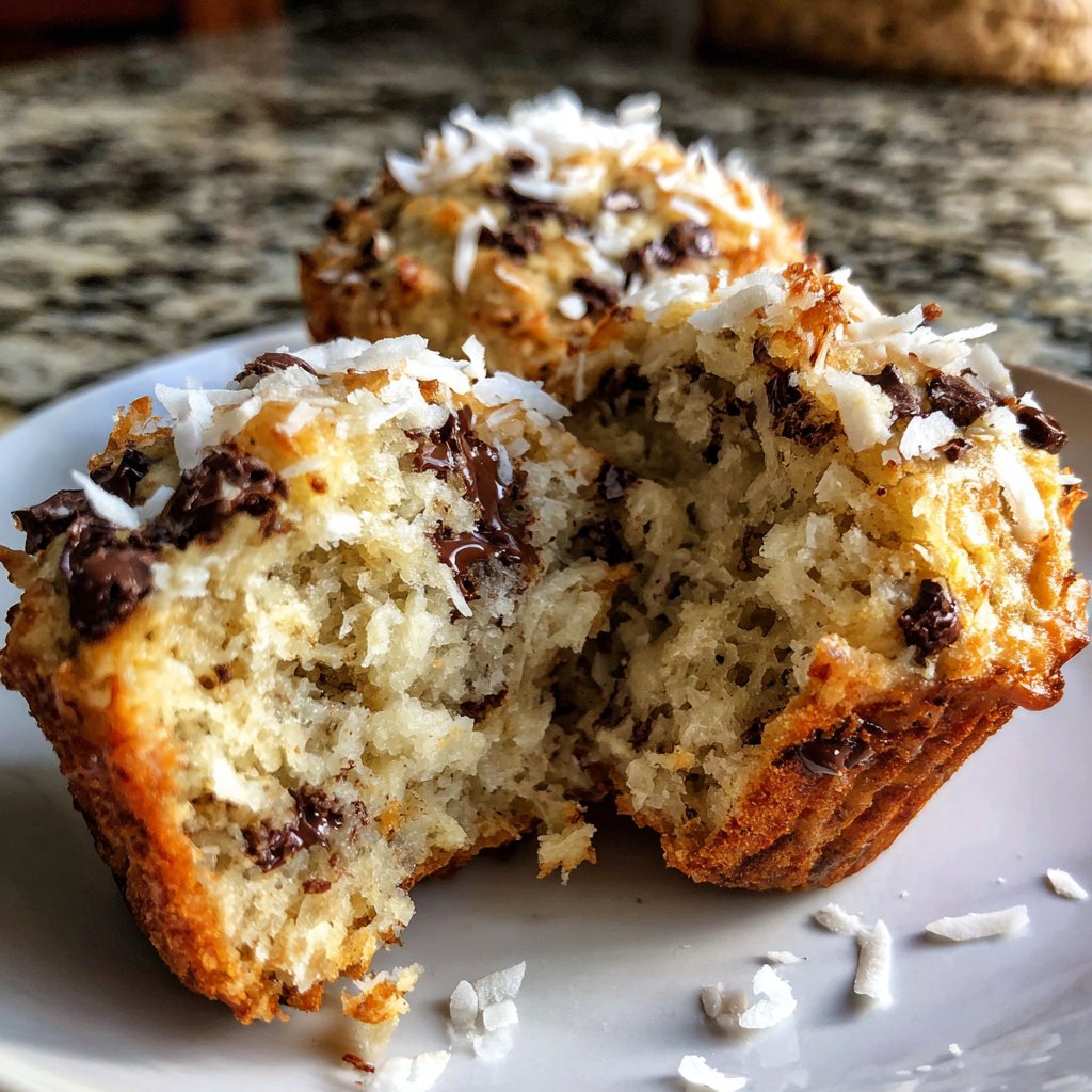 Muffins mit Kokosraspeln und Schokolade